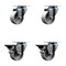Service Caster 3'' Semi Steel Wheel Swivel Top Plate Caster Set with 2 Posi Brakes, 4PK SCC-20S314-SSS-2-PLB-2 - alternate 1